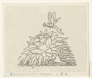 Flor com uma libélula de Leo Gestel (signed by artist)
