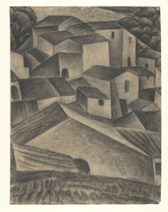 Casas numa aldeia italiana de Leo Gestel (signed by artist)