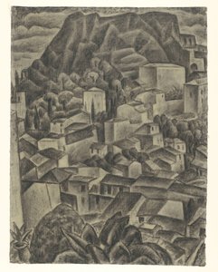 aldeia de montanha italiana de Leo Gestel (signed by artist)