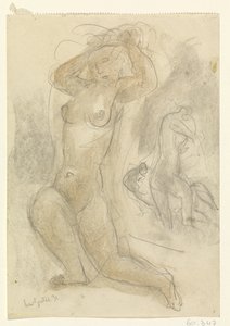 Dois nus ajoelhados de Leo Gestel (signed by artist)