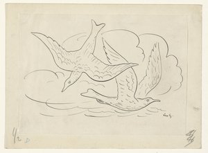 dois pássaros de Leo Gestel (signed by artist)