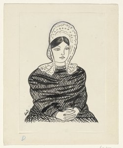 Mulher em traje tradicional de Leo Gestel (signed by artist)