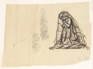 Garota rezando e ornamento de Leo Gestel