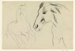 Cavalo galopante e cabeça de cavalo de Leo Gestel