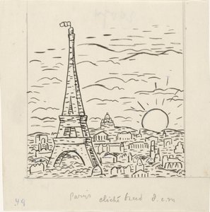 Vista da Torre Eiffel em Paris de Leo Gestel