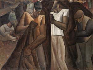 Nettendragers, c.1924 (óleo sobre tela) de Leo Gestel