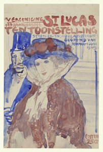 Design para a ficha da 19ª Exposição anual da Vereening St. Lukas no Museu Stedelijk, Amesterdão de Leo Gestel