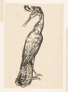 Garça com a cabeça virada para trás de Leo Gestel