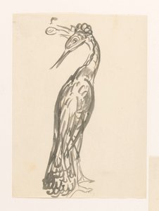 Garça com a cabeça virada para trás de Leo Gestel