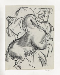 Cavalo empinado com uma figura ao fundo de Leo Gestel