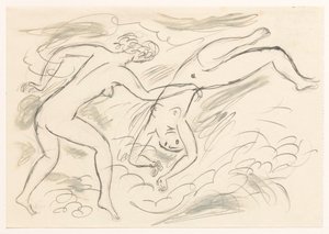 Duas mulheres nuas nadando de Leo Gestel