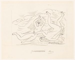 Duas mulheres nuas nadando de Leo Gestel