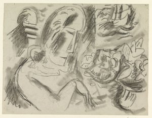 Mulher com um ramo de flores de Leo Gestel
