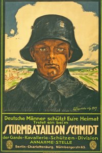 Batalhão de tempestade Schmidt; Homens alemães agitam sua casa! Junte-se ao ... pub. Berlim, 1917