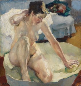Au bain II - No banho II, de Putz, Leo (1869-1940). Óleo sobre tela