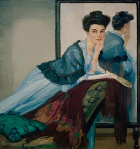 Senhora de azul