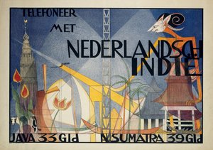 Poster Telefone do Telefone com a Nederlandsch-Indië (Telefone com as Índias Orientais Holandesas)
Telefone com as Índias Orientais Holandesas (...) (título sobre o objecto) de Leo Visser