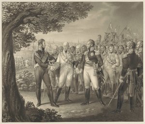 Primeira reunião dos Monarcas Aliados com seus ministros em Praga, 18 de agosto de 1813 de Leo Wolf