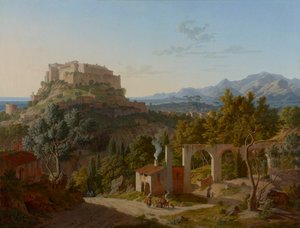 Paisagem com o Castelo de Massa di Carrara