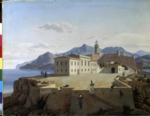 Napoleão Bonaparte em Portoferraio. Napoleão Bonaparte em Portoferraio. Napoleon Ier Bonaparte (1769-1821) en exil in Portoferraio (Italie) en 1814. Peinture de Leo Von Klenze (1784-1864) de Leo von Klenze