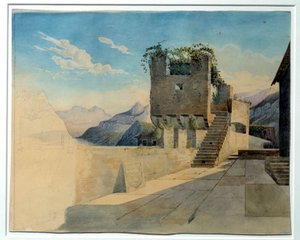 O terraço da pousada. Pintura de Leo Von Klenze (1784-1864)