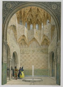 O Salão dos Abominrages, o Alhambra, Granada, 1853 (lito colorido)