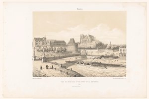 Vista do castelo e do Pont de la Rotonde sobre o Loire em Nantes
Nantes. Vue du château et du pont de la Rotonde (título sobre o objecto)
França Contemporânea (título da série)
La France de nos jours (título da série) de Leon Auguste Asselineau