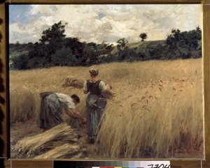 Reapers. (Reapers). Pintura de Leon Augustin Lhermitte (1844-1925). Arte francesa, realismo. Pushkin Museum of Fine Arts, Moscovo de Leon Augustin Lhermitte
