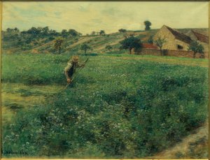 Cortador de grama em campo de alfafa de Leon Augustin Lhermitte