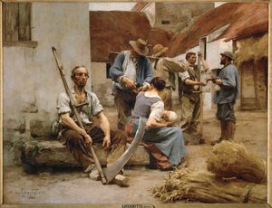 Pagar aos ceifeiros (óleo sobre tela) de Leon Augustin Lhermitte