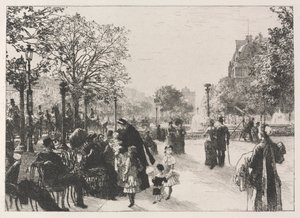 Jardins das Tulherias de Leon Augustin Lhermitte