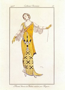 3285642 Dioné, desenho de Bakst feito por Jeanne Paquin. Fantasias Parisiens no.73 de Leon Bakst