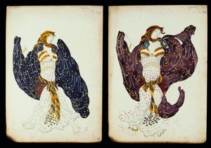 Um par de figurinos para dançarinas de "Juive" de Leon Bakst