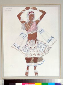 Ballets russes: ""bayadere"" Figurino desenhado por Leon Bakst (1866-1924) para o balé ""The Blue God"" de Michel Fokine de Leon Bakst