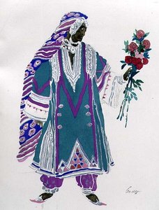 Desenho do traje (aquarela sobre papel) de Leon Bakst