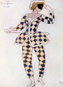 Figurino para Harlequin, da Bela Adormecida, 1921 de Leon Bakst