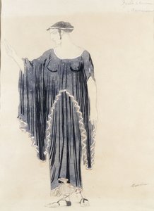 Desenho de figurino para Édipo em Colonnus-Antigone, c. 1899 a 1909 de Leon Bakst