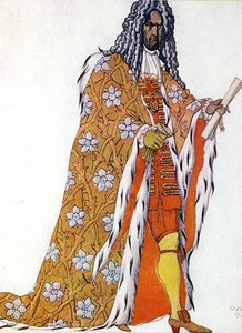 Desenho de figurino para O Mestre de Cerimônias, da Bela Adormecida de Leon Bakst
