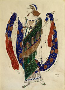 Figurino para uma dançarina de "Cleópatra", 1910 de Leon Bakst
