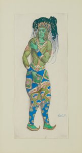Desenho de figurino para o Ballet Blue God de R. Hahn, 1910. de Leon Bakst