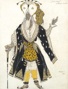 Figurino para o Deus do Ballet Azul de R. Hahn, 1911 de Leon Bakst
