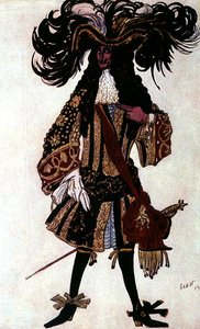 Desenho de figurino para a Guarda do Rei, da Bela Adormecida de Leon Bakst