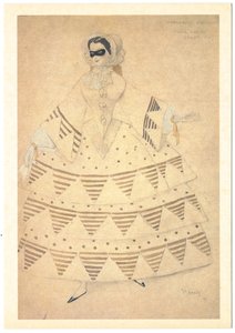 Figurino para o balé Carnaval de R. Schumann, 1910 de Leon Bakst
