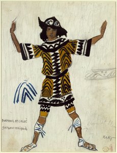 Figurino do balé Daphnis et Chloé de M. Ravel, 1912 de Leon Bakst