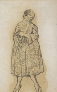 Figurino para o balé Mulheres de bom humor The Good-Humored Ladies, 1917 de Leon Bakst