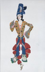 Figurino do ballet Sheherazade de N. Rimsky-Korsakov, 1910 de Leon Bakst
