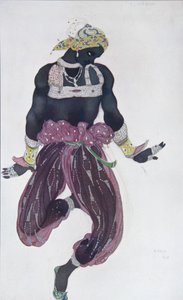 Figurino do ballet Sheherazade de N. Rimsky-Korsakov, 1910 de Leon Bakst