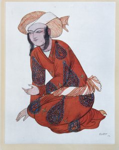Figurino do ballet Sheherazade de N. Rimsky-Korsakov, 1922 de Leon Bakst