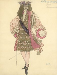 Figurino do balé A Bela Adormecida de P. Tchaikovsky de Leon Bakst