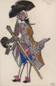 Figurinos para o balé The Good-Humoured Ladies de Scarlatti de Leon Bakst